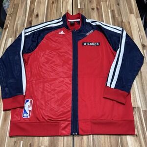Washington Wizards Jacket Mens 2XL Adidas‎ Red NBA Basketball Warm Up Y2K